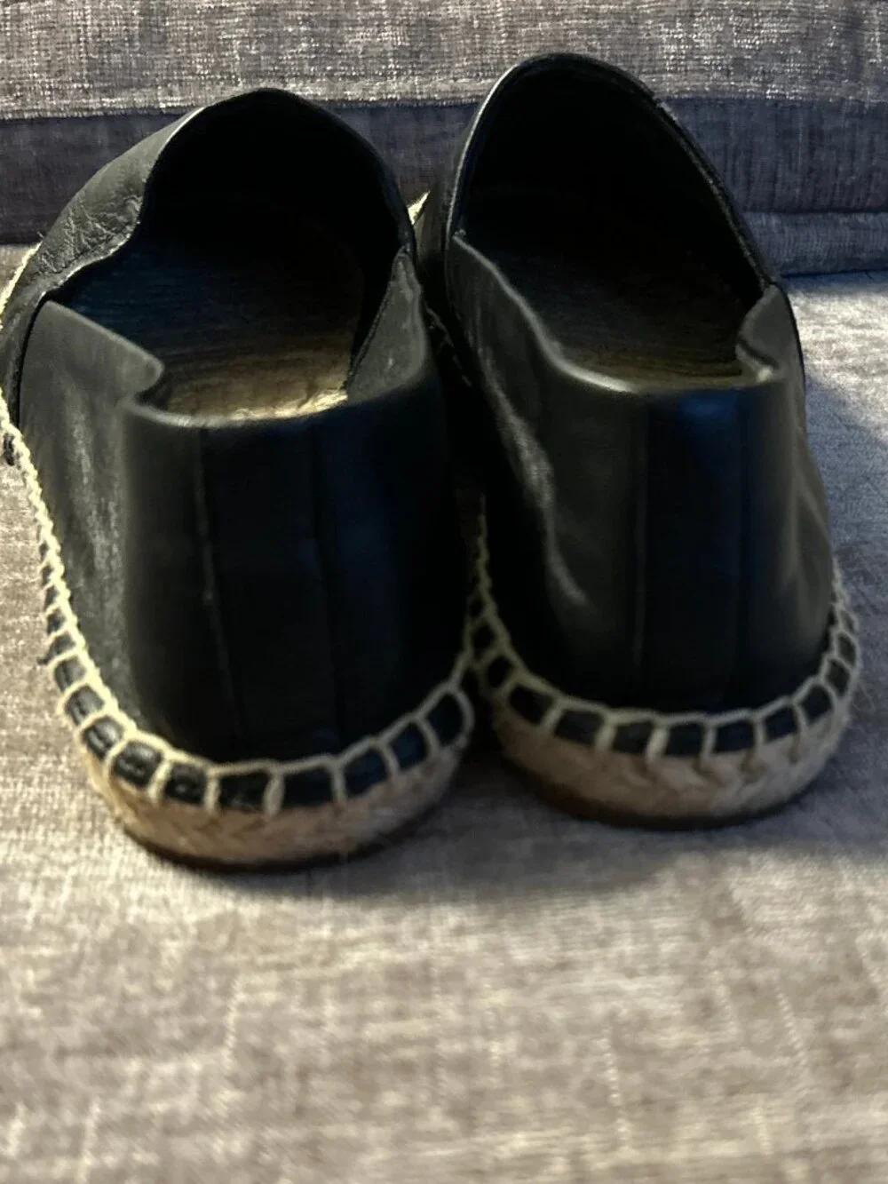 Tory Burch ~ Black Benton Espadrilles ~ 7.5 ~ Logo ~ Two Tone